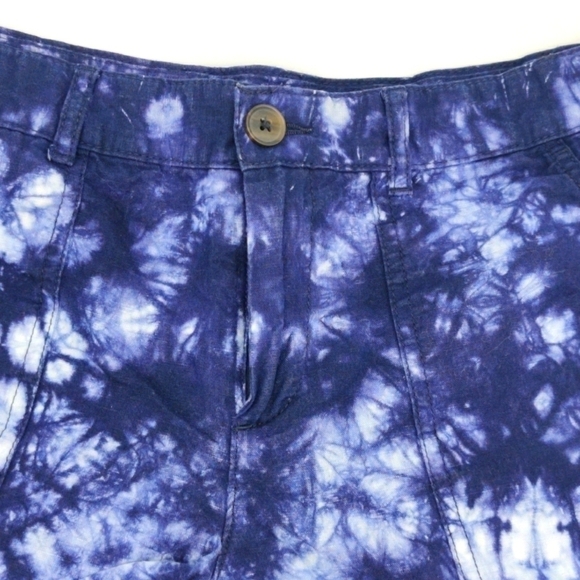 Gap shorts tie dye 4 linen cotton navy blue - Picture 3 of 6
